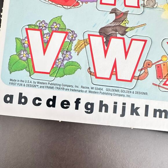 Vintage 1990s Golden Alphabet Tray Puzzle - Retro - Picture 3 of 4